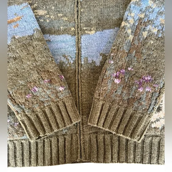 RARE Vtg Ralph Lauren Hand-Knit 100% Lambswool Sweater Dog Horse Carriage Size S - Picture 6 of 12